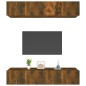 vidaXL Mobili TV 4 pz Rovere Fumo 80x30x30 cm in Legno Multistrato