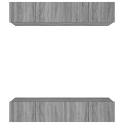vidaXL Mobili TV 4 pz Grigi Sonoma 80x30x30 cm in Legno Multistrato