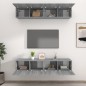 vidaXL Mobili TV 4 pz Grigi Sonoma 80x30x30 cm in Legno Multistrato vidaXL Mobili TV 4 pz Grigi Sonoma 80x30x30 cm in Legno Multistrato