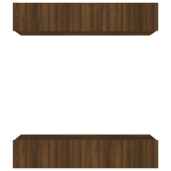 vidaXL Mobili TV 4 pz Rovere Marrone 80x30x30 cm in Legno Multistrato