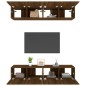 vidaXL Mobili TV 4 pz Rovere Marrone 80x30x30 cm in Legno Multistrato
