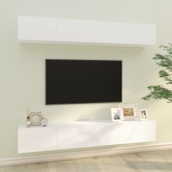 vidaXL Mobili Porta TV a Parete 4 pz Bianchi 100x30x30 cm