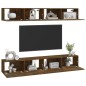 vidaXL Mobili Porta TV a Parete 4 pz Rovere Fumo 100x30x30 cm vidaXL Mobili Porta TV a Parete 4 pz Rovere Fumo 100x30x30 cm