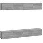 vidaXL Mobili Porta TV a Parete 4 pz Grigio Sonoma 100x30x30 cm
