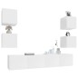 vidaXL Set di Mobili Porta TV 6 pz Bianco Lucido in Legno Multistrato vidaXL Set di Mobili Porta TV 6 pz Bianco Lucido in Legno Multistrato