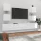 vidaXL Set di Mobili Porta TV 6 pz Bianco Lucido in Legno Multistrato vidaXL Set di Mobili Porta TV 6 pz Bianco Lucido in Legno Multistrato