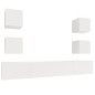 vidaXL Set di Mobili Porta TV 6 pz Bianco Lucido in Legno Multistrato vidaXL Set di Mobili Porta TV 6 pz Bianco Lucido in Legno Multistrato
