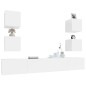vidaXL Set di Mobili Porta TV 6 pz Bianco Lucido in Legno Multistrato vidaXL Set di Mobili Porta TV 6 pz Bianco Lucido in Legno Multistrato