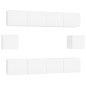 vidaXL Set di Mobili Porta TV 6 pz Bianco Lucido in Legno Multistrato vidaXL Set di Mobili Porta TV 6 pz Bianco Lucido in Legno Multistrato