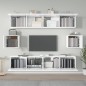 vidaXL Set di Mobili Porta TV 6 pz Bianco Lucido in Legno Multistrato vidaXL Set di Mobili Porta TV 6 pz Bianco Lucido in Legno Multistrato