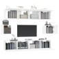 vidaXL Set di Mobili Porta TV 6 pz Bianco Lucido in Legno Multistrato vidaXL Set di Mobili Porta TV 6 pz Bianco Lucido in Legno Multistrato