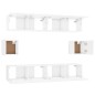 vidaXL Set di Mobili Porta TV 6 pz Bianco Lucido in Legno Multistrato vidaXL Set di Mobili Porta TV 6 pz Bianco Lucido in Legno Multistrato