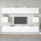 vidaXL Set di Mobili Porta TV 6 pz Bianco Lucido in Legno Multistrato vidaXL Set di Mobili Porta TV 6 pz Bianco Lucido in Legno Multistrato