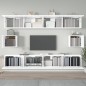 vidaXL Set di Mobili Porta TV 6 pz Bianco Lucido in Legno Multistrato vidaXL Set di Mobili Porta TV 6 pz Bianco Lucido in Legno Multistrato