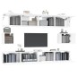 vidaXL Set di Mobili Porta TV 6 pz Bianco Lucido in Legno Multistrato vidaXL Set di Mobili Porta TV 6 pz Bianco Lucido in Legno Multistrato