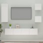 vidaXL Set di Mobili Porta TV 5 pz Bianco Lucido in Legno Multistrato vidaXL Set di Mobili Porta TV 5 pz Bianco Lucido in Legno Multistrato