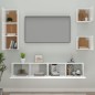 vidaXL Set di Mobili Porta TV 5 pz Bianco Lucido in Legno Multistrato vidaXL Set di Mobili Porta TV 5 pz Bianco Lucido in Legno Multistrato