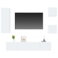 vidaXL Set di Mobili Porta TV 5 pz Bianco Lucido in Legno Multistrato vidaXL Set di Mobili Porta TV 5 pz Bianco Lucido in Legno Multistrato