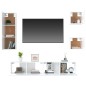 vidaXL Set di Mobili Porta TV 5 pz Bianco Lucido in Legno Multistrato vidaXL Set di Mobili Porta TV 5 pz Bianco Lucido in Legno Multistrato