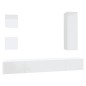vidaXL Set di Mobili Porta TV 5 pz Bianco Lucido in Legno Multistrato vidaXL Set di Mobili Porta TV 5 pz Bianco Lucido in Legno Multistrato