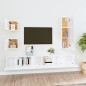 vidaXL Set di Mobili Porta TV 5 pz Bianco Lucido in Legno Multistrato vidaXL Set di Mobili Porta TV 5 pz Bianco Lucido in Legno Multistrato