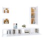 vidaXL Set di Mobili Porta TV 5 pz Bianco Lucido in Legno Multistrato vidaXL Set di Mobili Porta TV 5 pz Bianco Lucido in Legno Multistrato