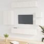 vidaXL Set Mobili Porta TV 8pz Bianco Lucido in Legno Multistrato vidaXL Set Mobili Porta TV 8pz Bianco Lucido in Legno Multistrato