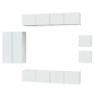 vidaXL Set Mobili Porta TV 8pz Bianco Lucido in Legno Multistrato vidaXL Set Mobili Porta TV 8pz Bianco Lucido in Legno Multistrato