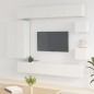 vidaXL Set Mobili Porta TV 8pz Bianco Lucido in Legno Multistrato vidaXL Set Mobili Porta TV 8pz Bianco Lucido in Legno Multistrato