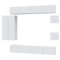vidaXL Set Mobili Porta TV 8pz Bianco Lucido in Legno Multistrato vidaXL Set Mobili Porta TV 8pz Bianco Lucido in Legno Multistrato