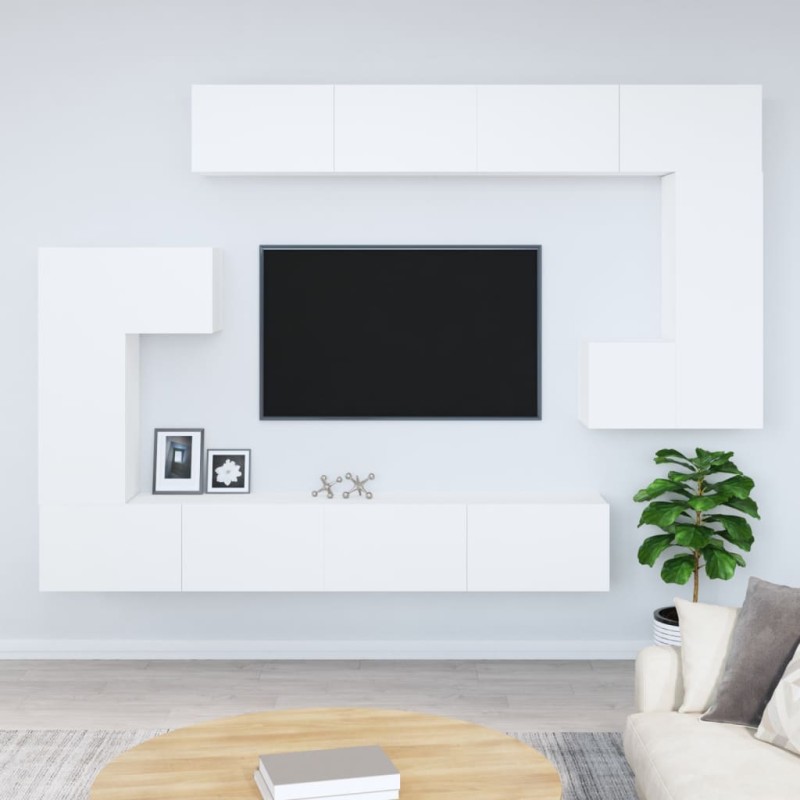 vidaXL Mobile Porta TV a Parete Bianco in Legno Multistrato vidaXL Mobile Porta TV a Parete Bianco in Legno Multistrato