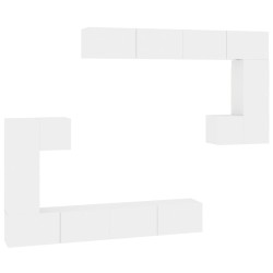 vidaXL Mobile Porta TV a Parete Bianco in Legno Multistrato
