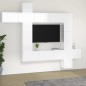 vidaXL Set Mobili Porta TV 9 pz Bianco Lucido in Legno Multistrato vidaXL Set Mobili Porta TV 9 pz Bianco Lucido in Legno Multistrato