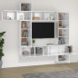 vidaXL Set Mobili Porta TV 9 pz Bianco Lucido in Legno Multistrato vidaXL Set Mobili Porta TV 9 pz Bianco Lucido in Legno Multistrato