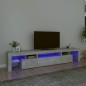 vidaXL Mobile Porta TV con Luci LED Grigio Cemento 215x36,5x40 cm vidaXL Mobile Porta TV con Luci LED Grigio Cemento 215x36,5x40 cm