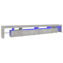 vidaXL Mobile Porta TV con Luci LED Grigio Cemento 290x36,5x40 cm