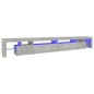 vidaXL Mobile Porta TV con Luci LED Grigio Cemento 290x36,5x40 cm