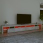 vidaXL Mobile Porta TV con Luci LED Grigio Cemento 290x36,5x40 cm
