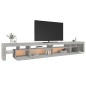 vidaXL Mobile Porta TV con Luci LED Grigio Cemento 290x36,5x40 cm