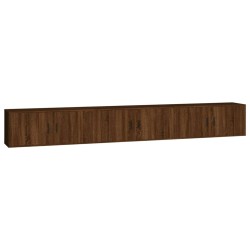 vidaXL Mobili Porta TV a Parete 3 pz Rovere Marrone 100x34,5x40 cm
