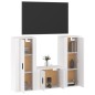 vidaXL Set Mobili Porta TV 3 pz Bianco Lucido in Legno Multistrato vidaXL Set Mobili Porta TV 3 pz Bianco Lucido in Legno Multistrato