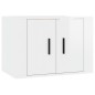 vidaXL Set Mobili Porta TV 3 pz Bianco Lucido in Legno Multistrato vidaXL Set Mobili Porta TV 3 pz Bianco Lucido in Legno Multistrato
