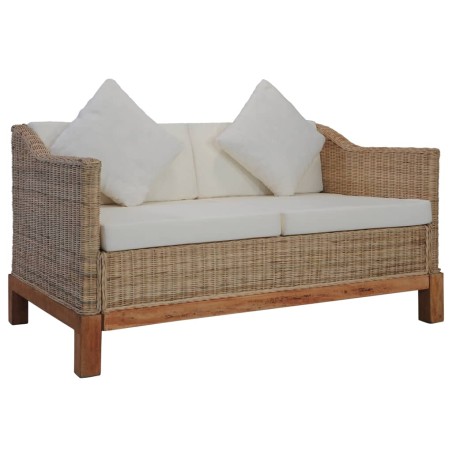 vidaXL Set di Divani 2 pz con Cuscini in Rattan Naturale