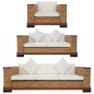 vidaXL Set di Divani 3 pz con Cuscini in Rattan Naturale Marrone vidaXL Set di Divani 3 pz con Cuscini in Rattan Naturale Marrone