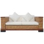 vidaXL Set di Divani 3 pz con Cuscini in Rattan Naturale Marrone vidaXL Set di Divani 3 pz con Cuscini in Rattan Naturale Marrone