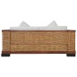 vidaXL Set di Divani 3 pz con Cuscini in Rattan Naturale Marrone vidaXL Set di Divani 3 pz con Cuscini in Rattan Naturale Marrone