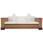 vidaXL Set di Divani 3 pz con Cuscini in Rattan Naturale Marrone vidaXL Set di Divani 3 pz con Cuscini in Rattan Naturale Marrone