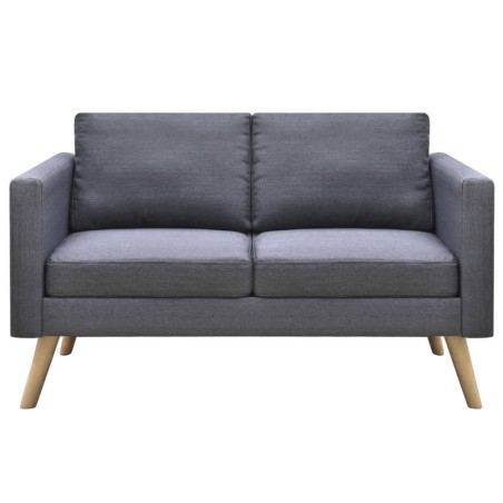 vidaXL Set Divani a 2 e a 3 Posti in Tessuto Grigio Scuro 