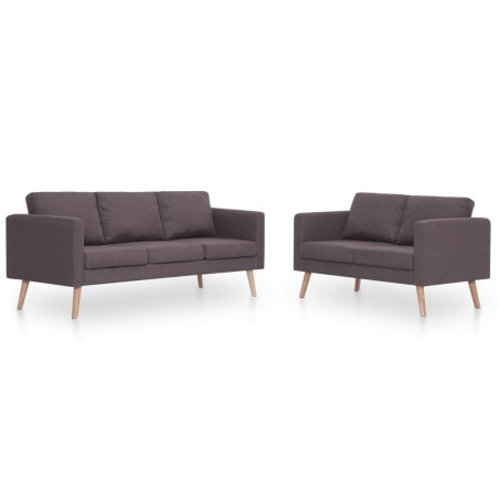 vidaXL Set Divani 2 pz in Tessuto Grigio Talpa