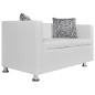 vidaXL Set Divani a 2 e a 3 Posti in Similpelle Bianco vidaXL Set Divani a 2 e a 3 Posti in Similpelle Bianco